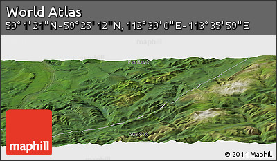 Satellite Panoramic Map of the Area around 59° 13' 17" N, 113° 7' 30" E