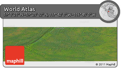 Satellite Panoramic Map of the Area around 59° 13' 17" N, 117° 13' 29" W