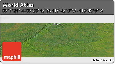 Satellite Panoramic Map of the Area around 59° 13' 17" N, 117° 13' 29" W