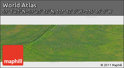 Satellite Panoramic Map of the Area around 59° 13' 17" N, 117° 13' 29" W