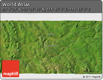 Satellite 3D Map of the Area around 59° 13' 17" N, 118° 13' 29" E