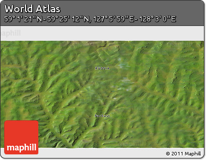 Satellite 3D Map of the Area around 59° 13' 17" N, 127° 34' 30" E