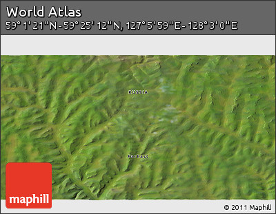Satellite 3D Map of the Area around 59° 13' 17" N, 127° 34' 30" E