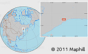 Gray Location Map of the area around 59° 13' 17" N, 141° 10' 30" E