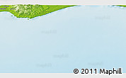 Physical 3D Map of the area around 59° 13' 17" N, 143° 43' 29" E