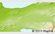 Physical 3D Map of the area around 59° 13' 17" N, 155° 28' 29" W