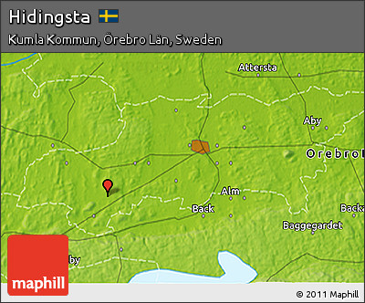 Physical 3D Map of Hidingsta