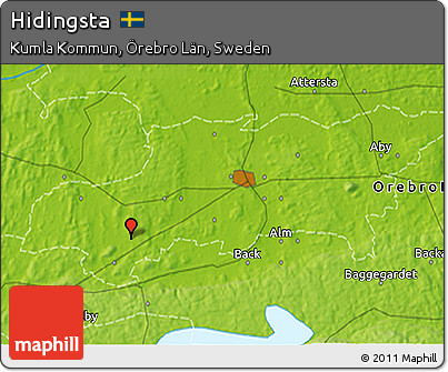 Physical 3D Map of Hidingsta
