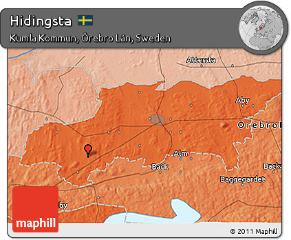 Political 3D Map of Hidingsta