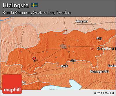Political 3D Map of Hidingsta