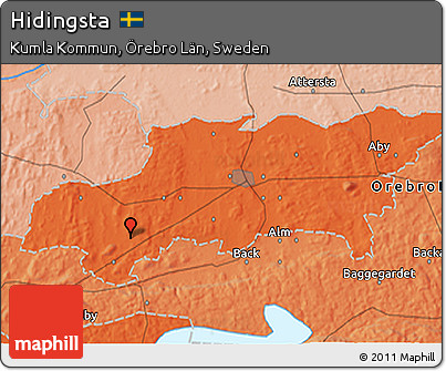 Political 3D Map of Hidingsta