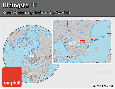Gray Location Map of Hidingsta