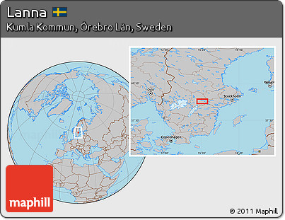 Gray Location Map of Lanna