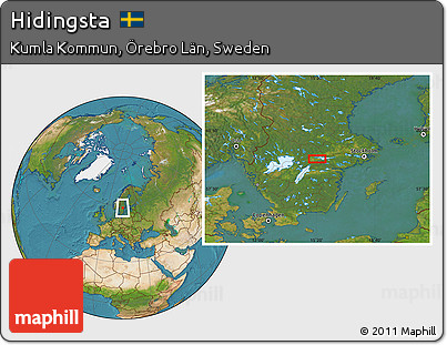 Satellite Location Map of Hidingsta