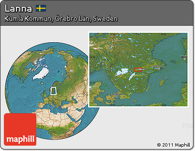 Satellite Location Map of Lanna