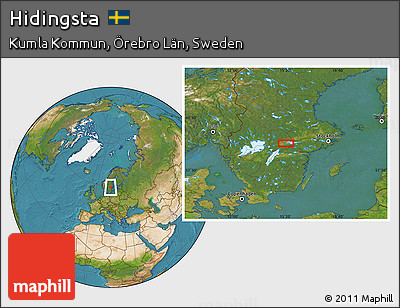 Satellite Location Map of Hidingsta
