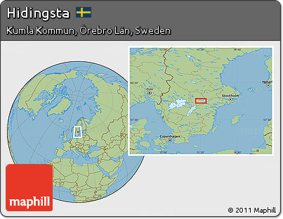 Savanna Style Location Map of Hidingsta