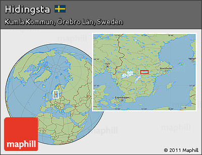 Savanna Style Location Map of Hidingsta