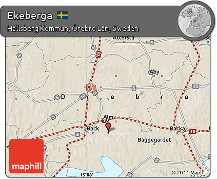 Shaded Relief Map of Ekeberga