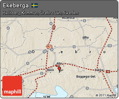 Shaded Relief Map of Ekeberga