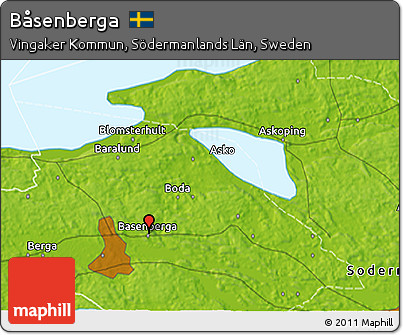 Physical 3D Map of Båsenberga