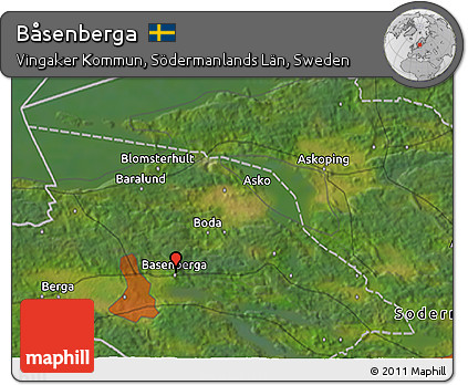 Satellite 3D Map of Båsenberga
