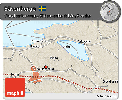 Shaded Relief 3D Map of Båsenberga