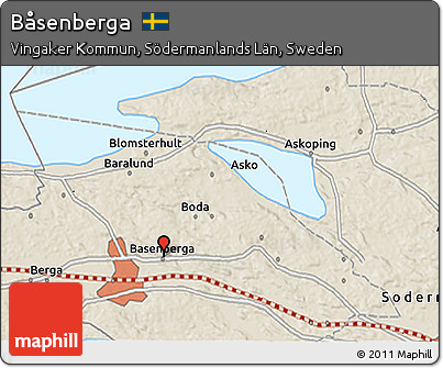 Shaded Relief 3D Map of Båsenberga