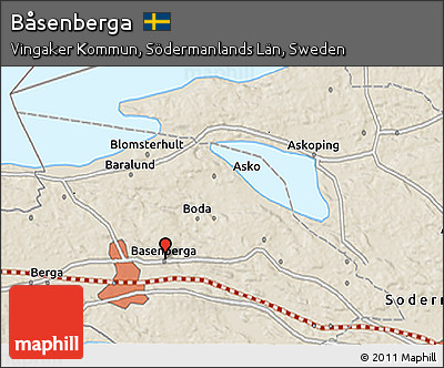 Shaded Relief 3D Map of Båsenberga