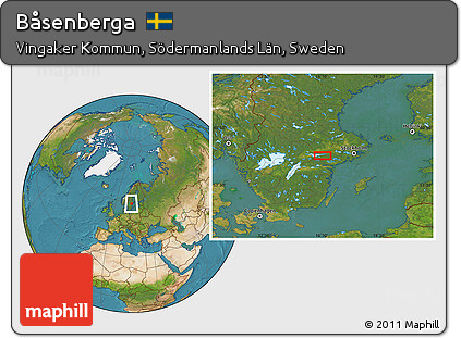 Satellite Location Map of Båsenberga