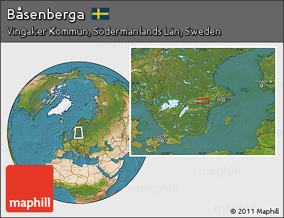 Satellite Location Map of Båsenberga