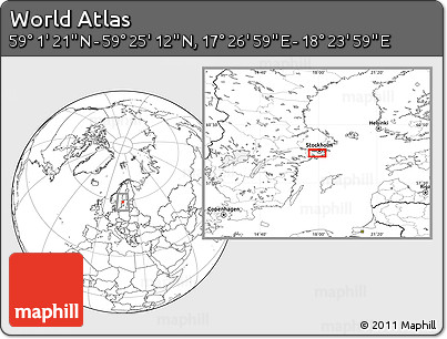 Blank Location Map of the Area around 59° 13' 17" N, 17° 55' 29" E