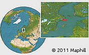 Satellite Location Map of Nämdö