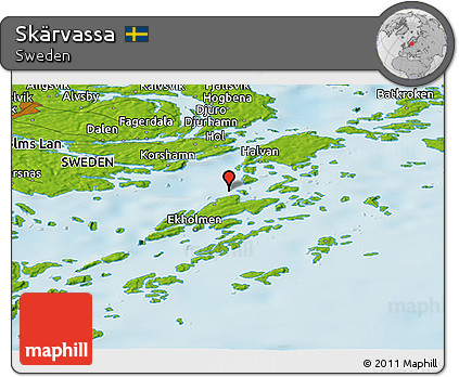Physical Panoramic Map of Skärvassa