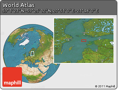 Satellite Location Map of the Area around 59° 13' 17" N, 21° 19' 30" E