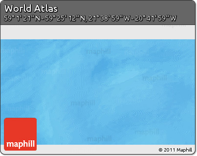 Shaded Relief 3D Map of the Area around 59° 13' 17" N, 21° 10' 29" W