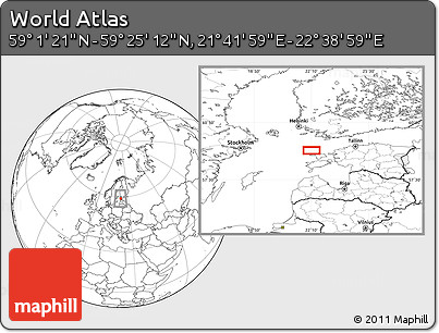 Blank Location Map of the Area around 59° 13' 17" N, 22° 10' 29" E