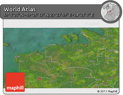 Satellite 3D Map of the Area around 59° 13' 17" N, 23° 52' 30" E