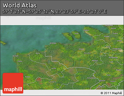 Satellite 3D Map of the Area around 59° 13' 17" N, 23° 52' 30" E
