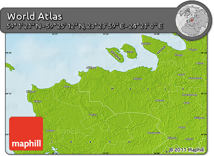 Physical Map of the Area around 59° 13' 17" N, 23° 52' 30" E