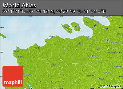 Physical Map of the Area around 59° 13' 17" N, 23° 52' 30" E