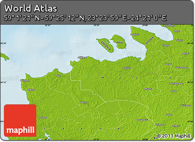 Physical Map of the Area around 59° 13' 17" N, 23° 52' 30" E