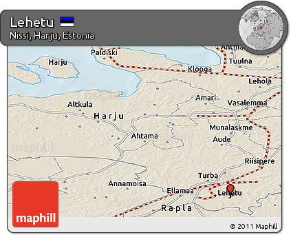 Shaded Relief Panoramic Map of Lehetu