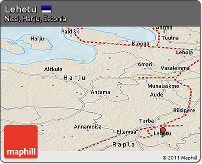 Shaded Relief Panoramic Map of Lehetu