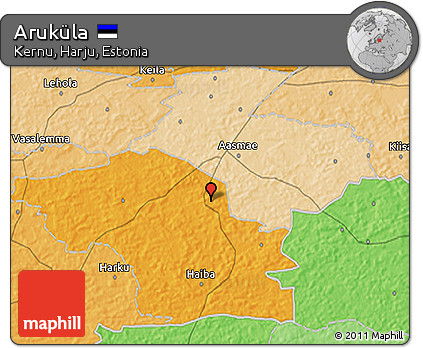 Political 3D Map of Aruküla