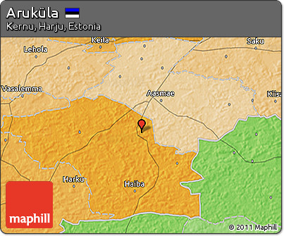 Political 3D Map of Aruküla