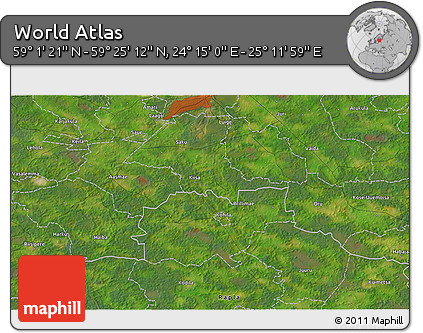 Satellite 3D Map of the Area around 59° 13' 17" N, 24° 43' 30" E