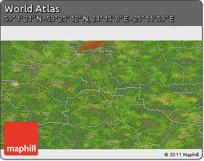 Satellite 3D Map of the Area around 59° 13' 17" N, 24° 43' 30" E