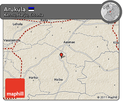 Shaded Relief 3D Map of Aruküla