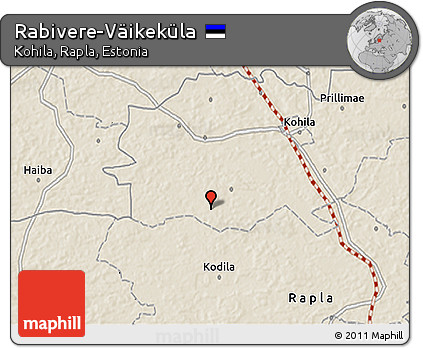Shaded Relief 3D Map of Rabivere-Väikeküla
